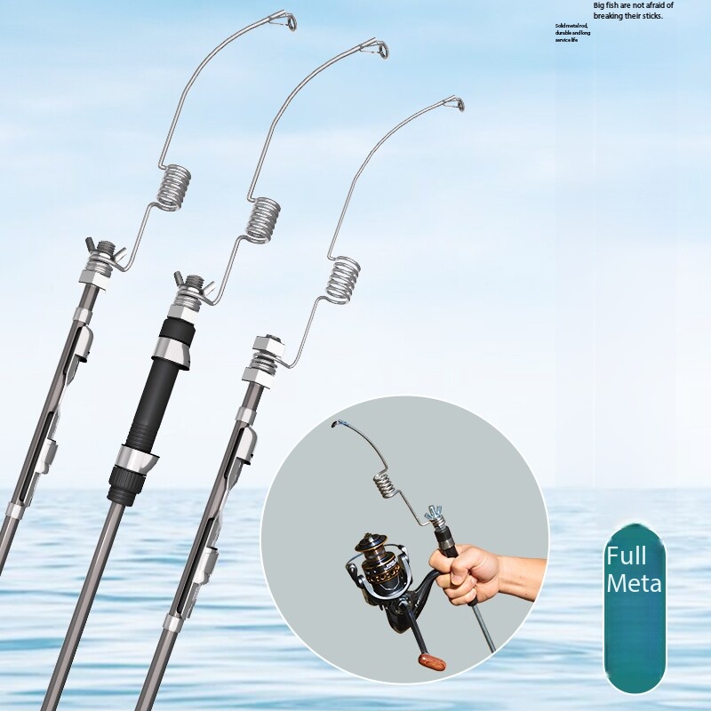Ice Fishing Reel - Spring Rod Mini Portable One-Piece Metal