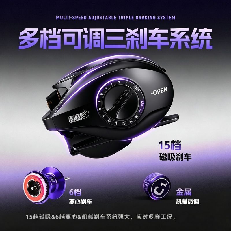 C1 Baitcasting Reel 3 Brake Sy - Ice Fishing Reel ulasan dan harga